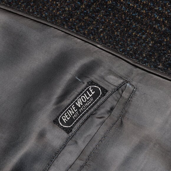 HS (Austria) 70s, Looped Wool Mohair Tweed, Windowpane Check, High GSM - Picture 2 of 8